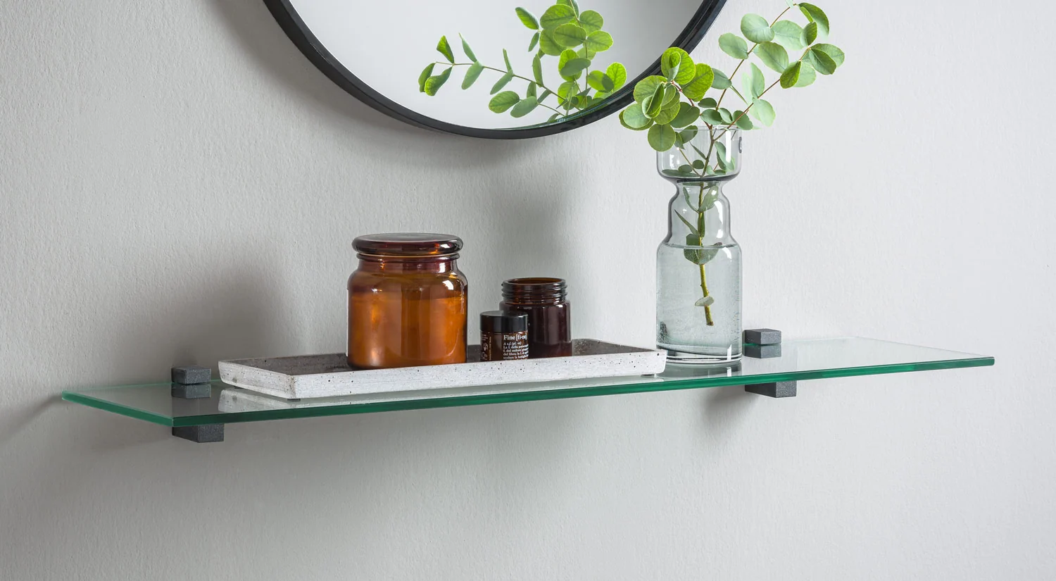 Glass Bathroom Shelves - SQUARE+CUADRO black
