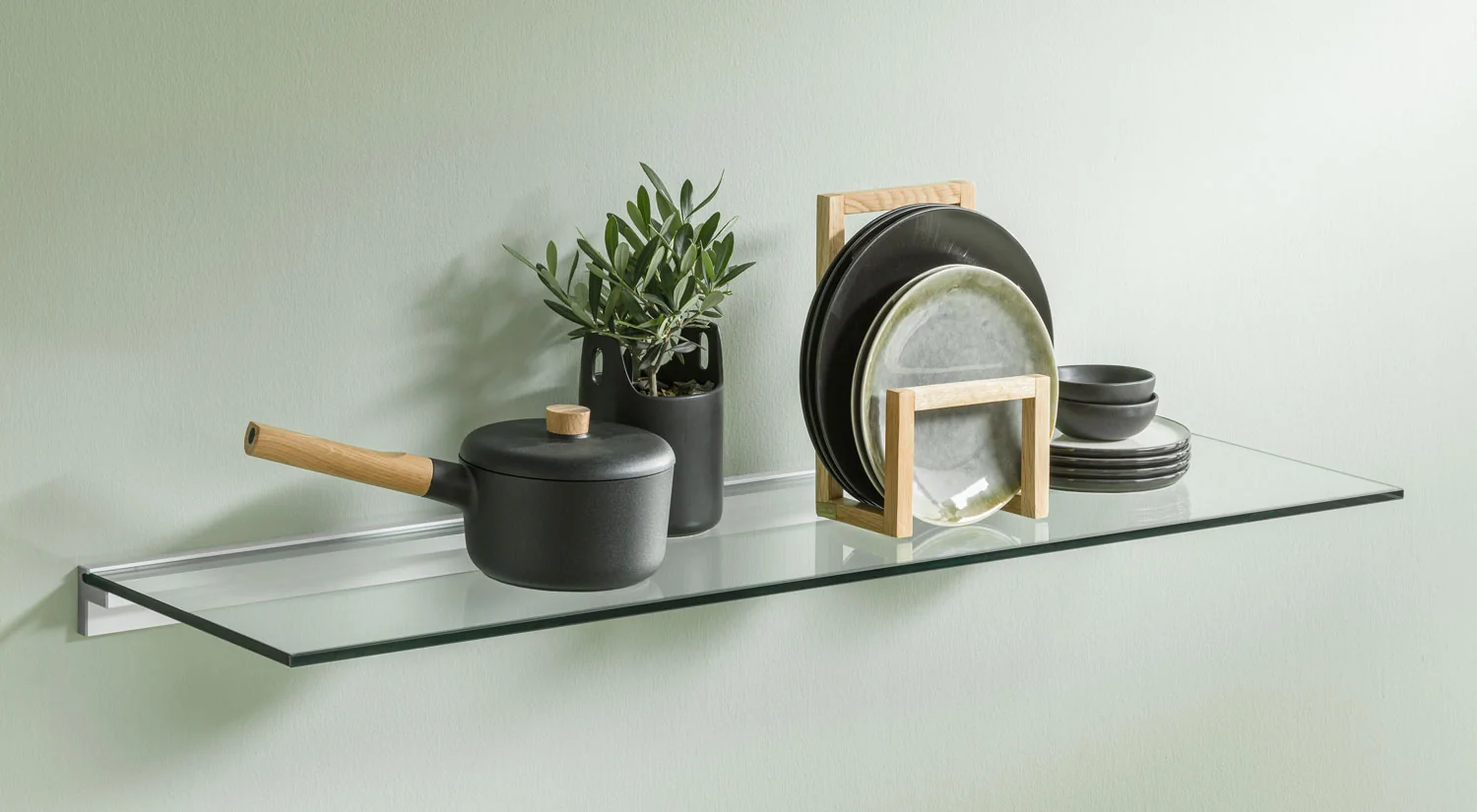 Kitchen Shelves - MAXI+CUBE wall shelf kitchen glass