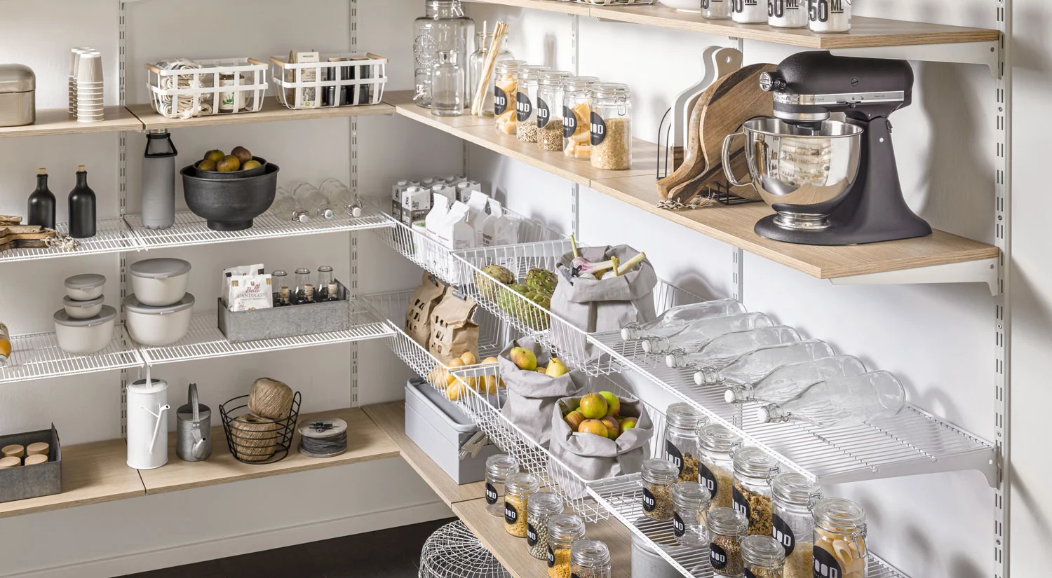 Pantry Shelving - P-SLOT Pantry Shelving Ideas Wood White Wire Shelf Boards