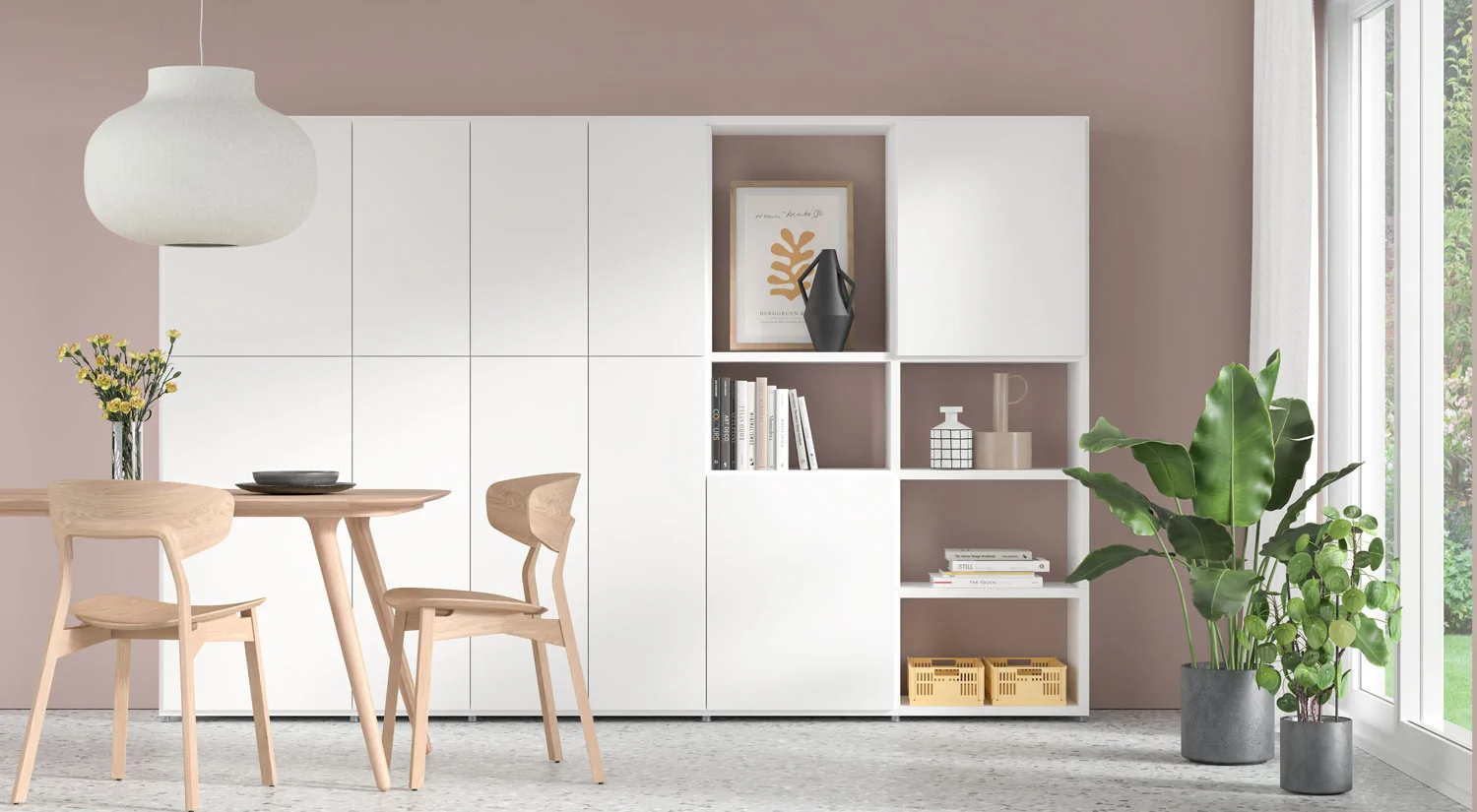 Free standing shelf - BOON white freestanding shelf with large doors