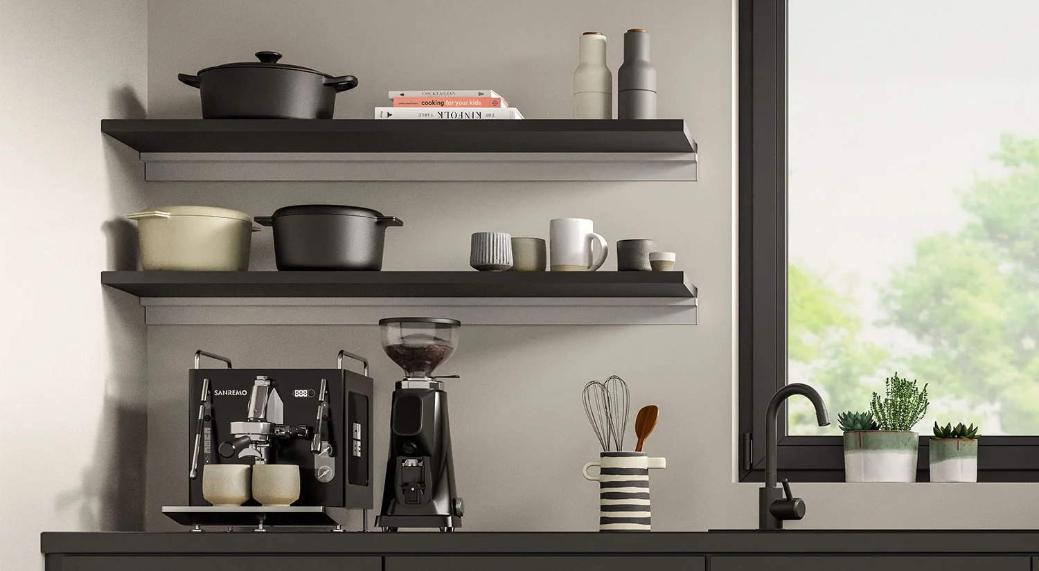 Black Wall Shelves - SUMO+CUBE