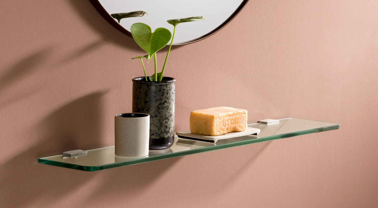 Wall shelves - ROUND+FLAC glass shelf in the bathroom