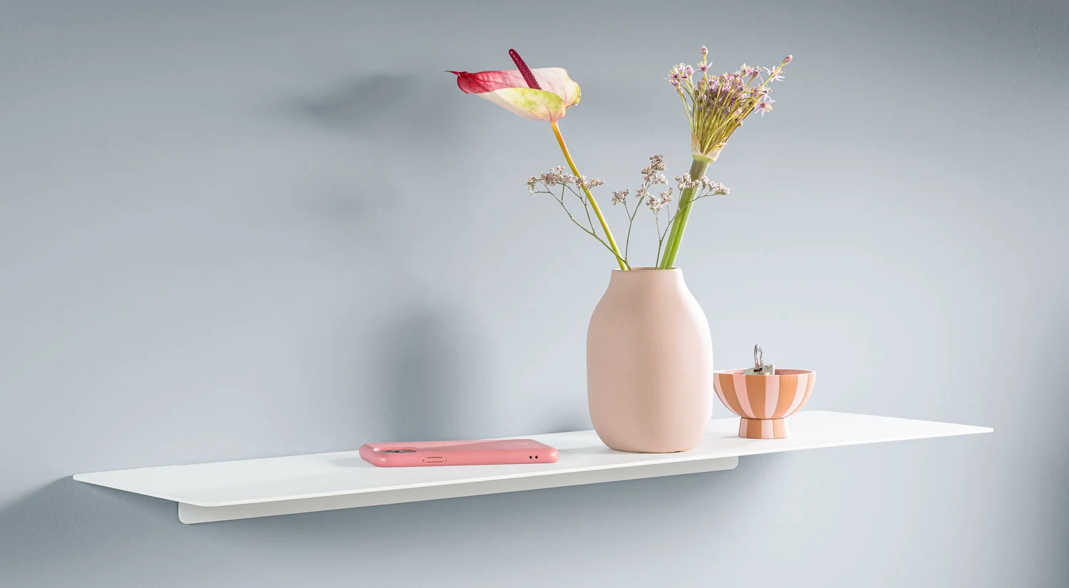White Wall Shelf - KATANA metal wall shelf