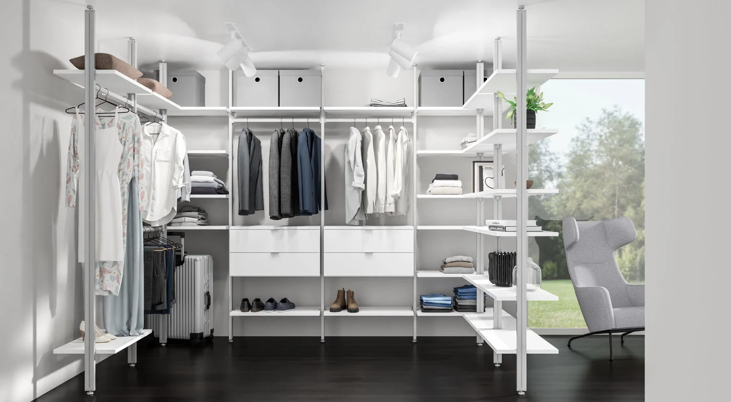 Dressing modulable CLOS-IT - Penderie dressing modulable fixation plafond