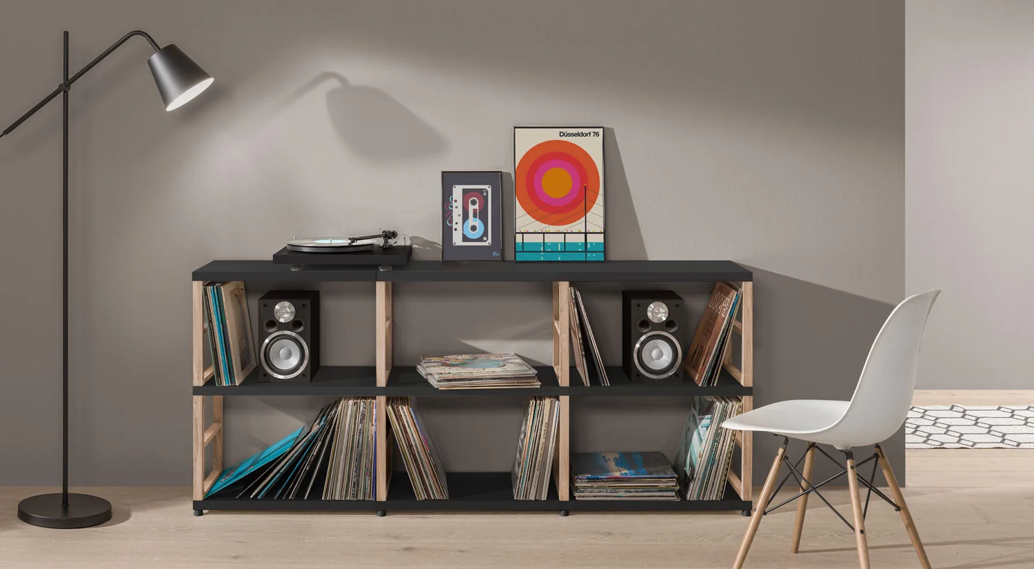 Étagère ouverte MAXX - En tant que meuble en vinyle en chêne noir