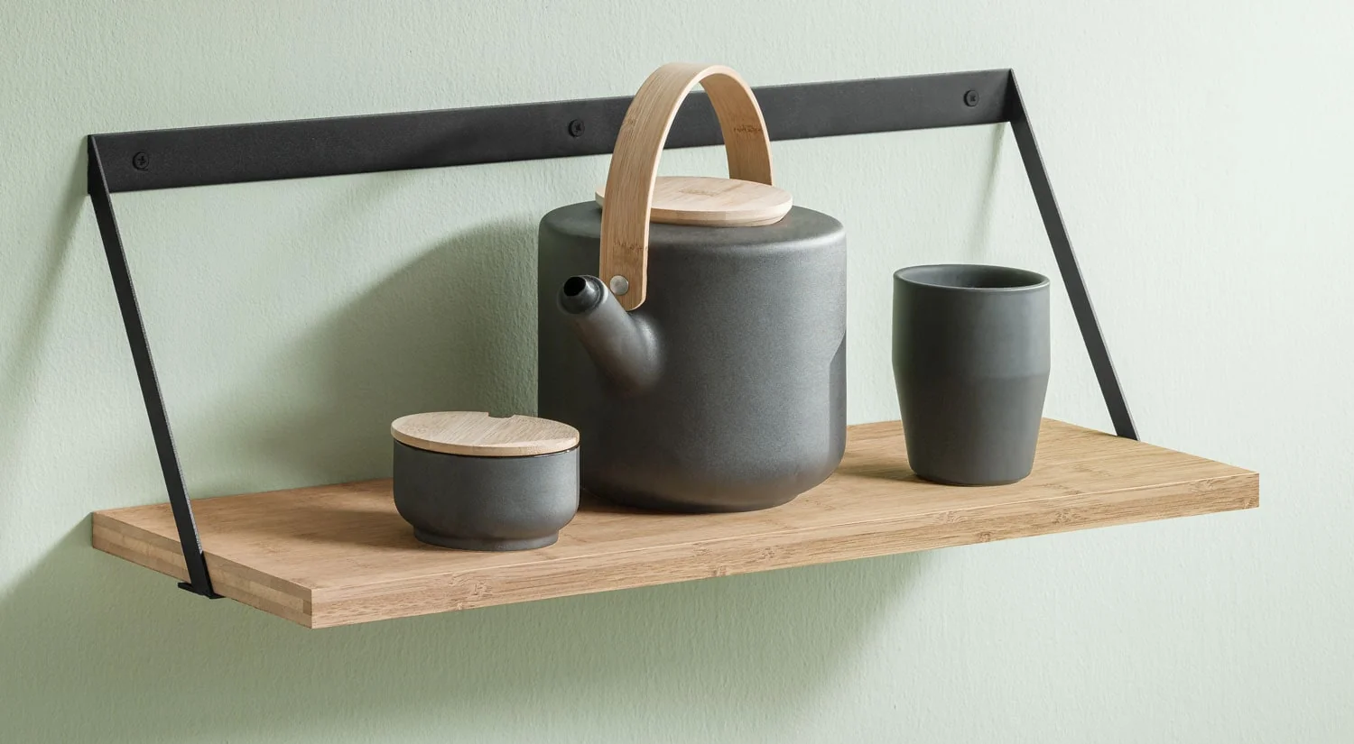 Regalbretter - BAMBOO Regalbrett Bambus mit EDGE Regalhalter