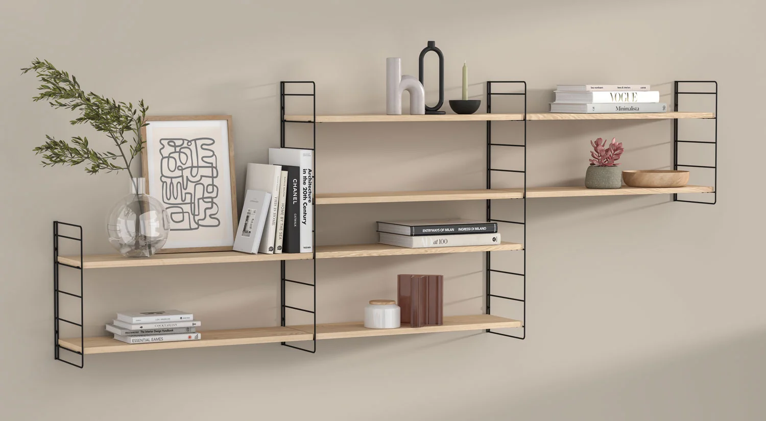 Bücherregal Holz - STEP Treppenregal eiche/schwarz als Bücherregal