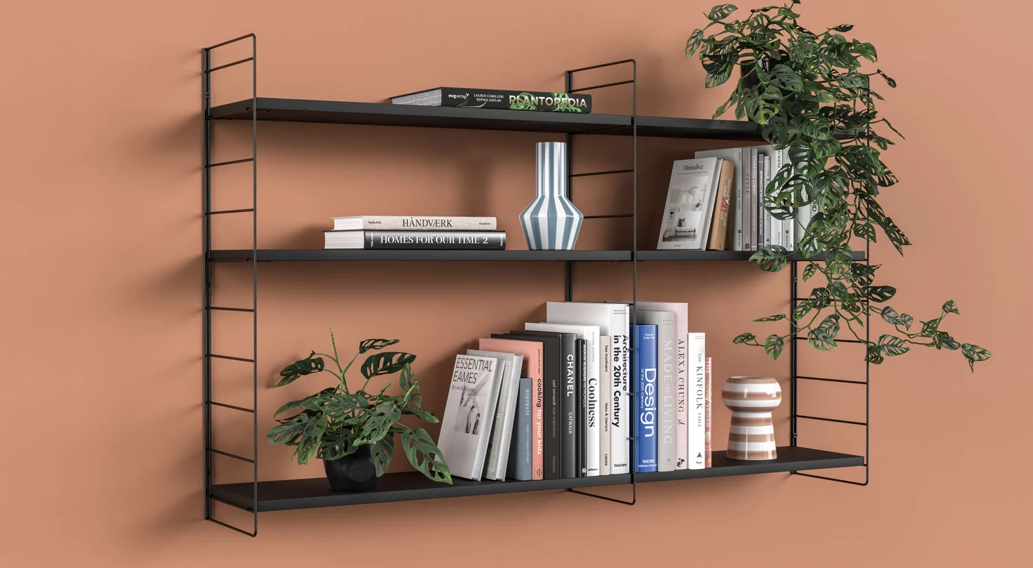 Wandregal Bücher - STEP Bücherregal für die Wand in schwarz