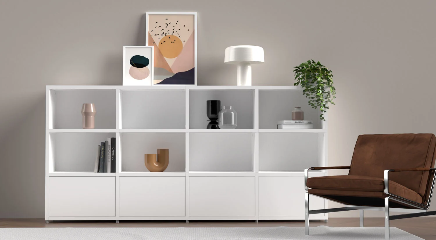 Sideboard - BOON modernes Highboard weiß