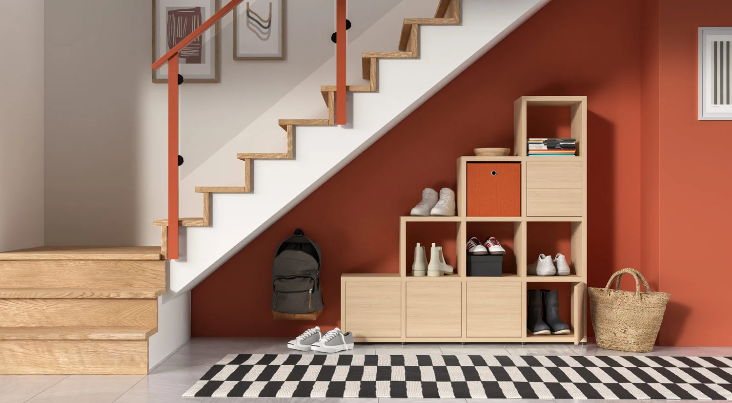 Stufenregale - BOON Stufenregal eiche unter der Treppe