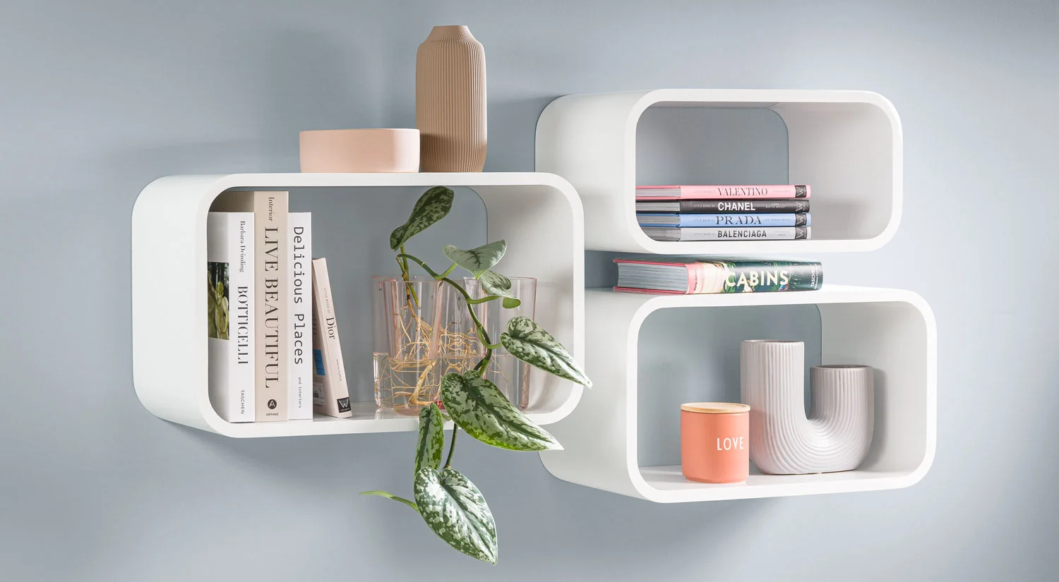 Regalwürfel - LONGCUBE Würfelregal weiß im Wohnzimmer