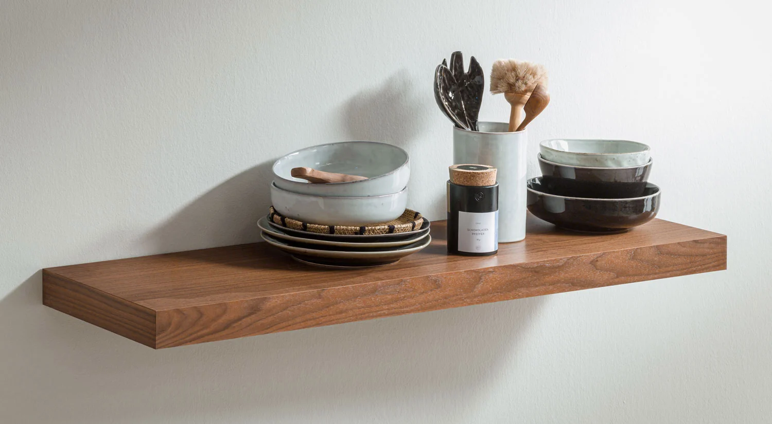 Wandboard Holz - BOY Schweberegal nussbaum furniert