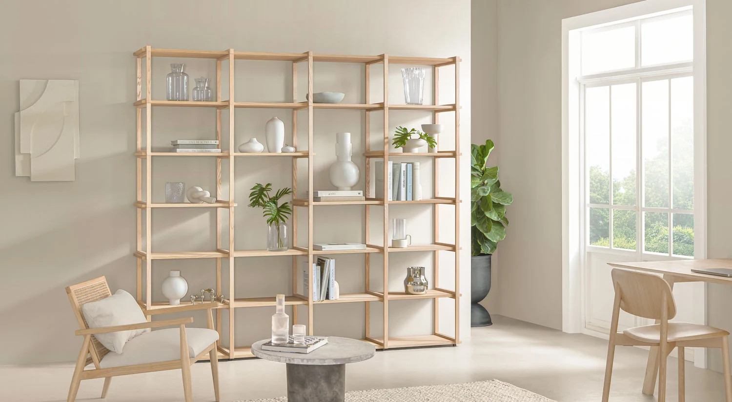 Standregal Holz AIKO - modulares Holz Regal als Bücherregal