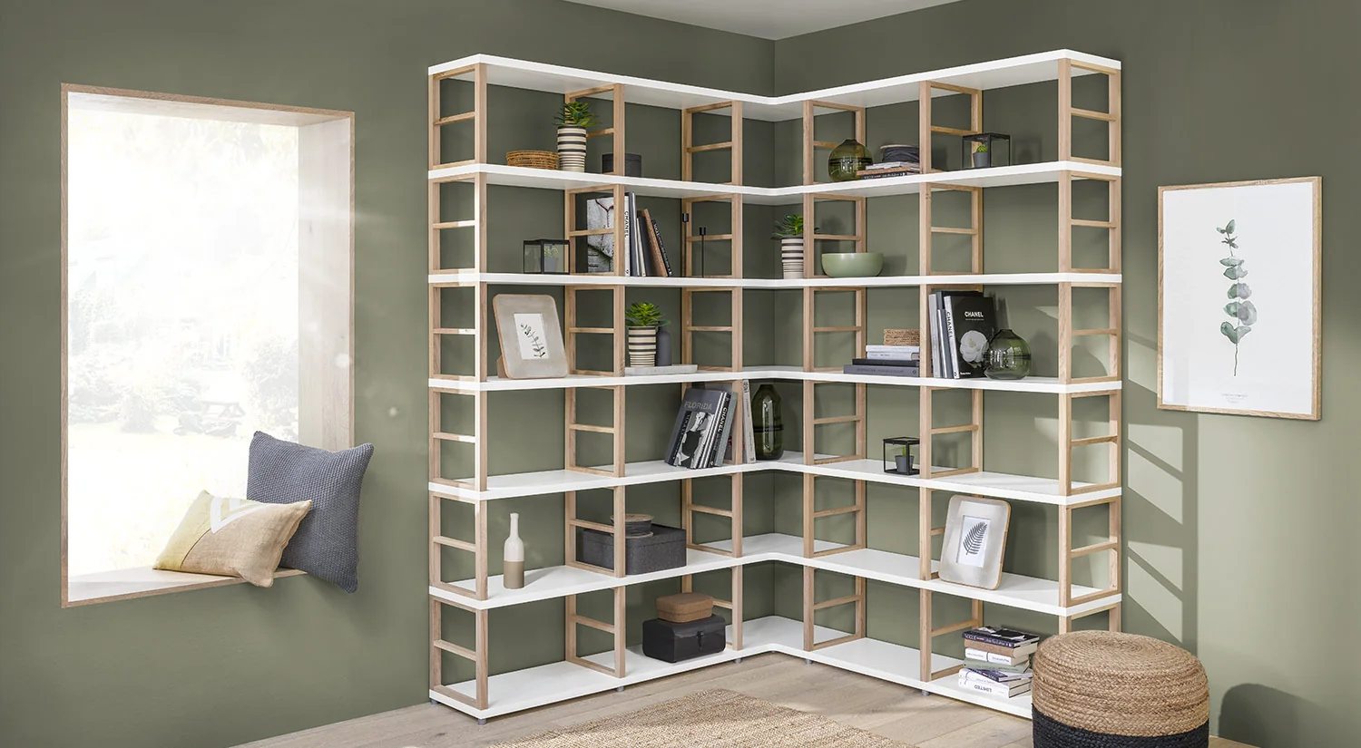 Regalsystem Holz - MAXX Regalsystem Ecke weiß