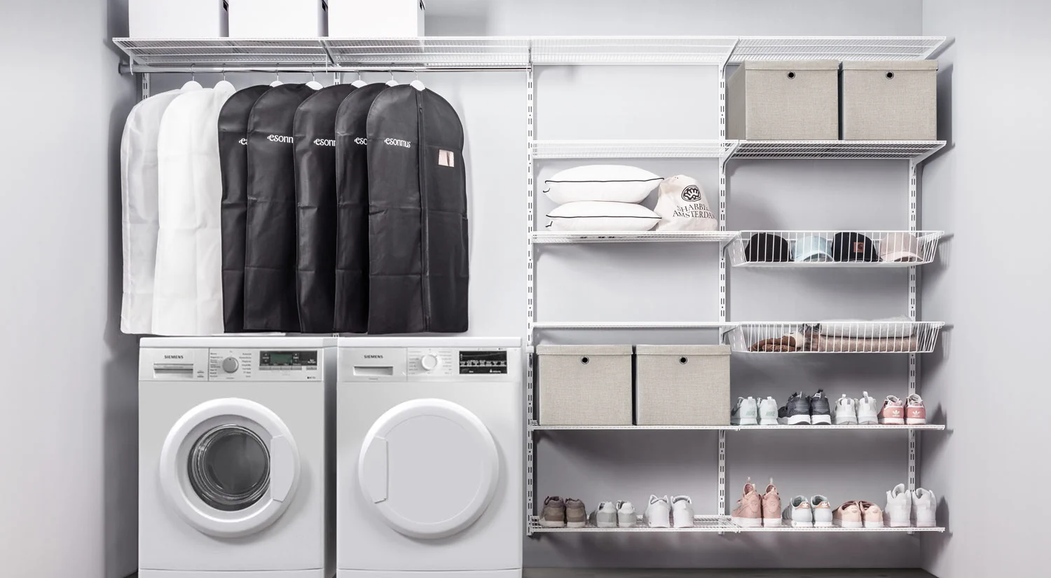 Regalsystem Kleiderschrank WALK-IN - Kleiderschranksysteme offen mit Drahtböden