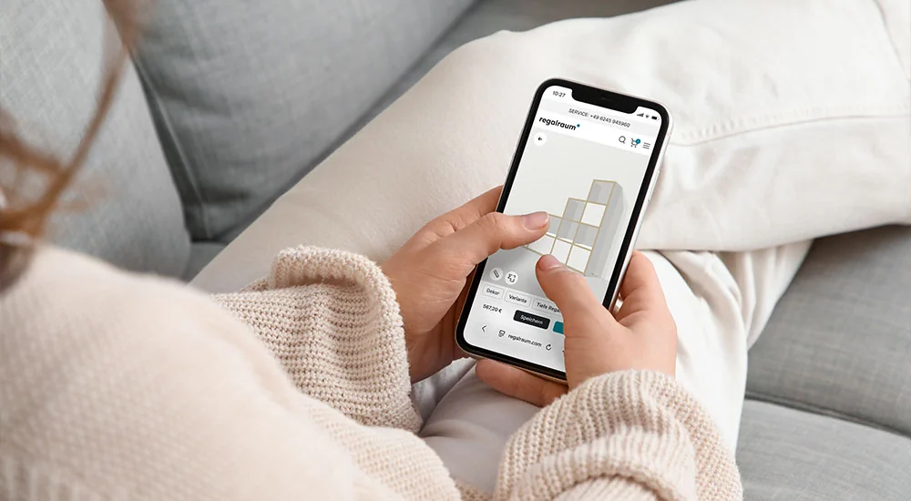 Regalkonfigurator Regalplaner auf dem Smartphone
