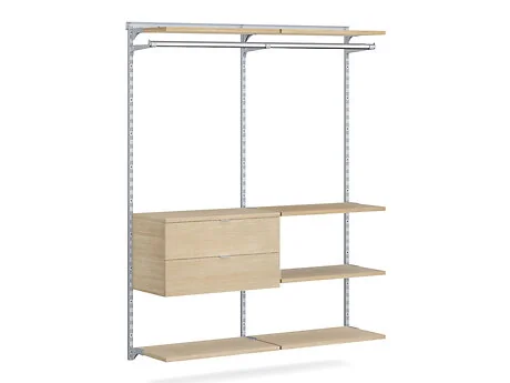 WALK-IN L-205 Schranksystem | 165x200x45 cm | Dekor eiche