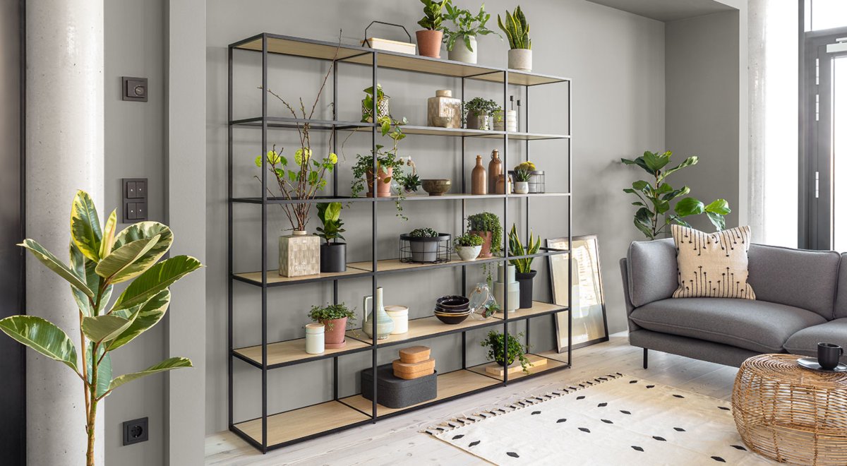 Black Shelving Unit LIUM Glass Shelving Unit REGALRAUM