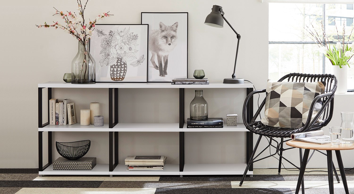 Black Metal Shelf Industrial Shelving REGALRAUM