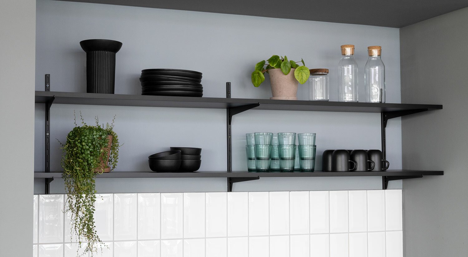 Black Shelves Storage Space With Urban Chic REGALRAUM