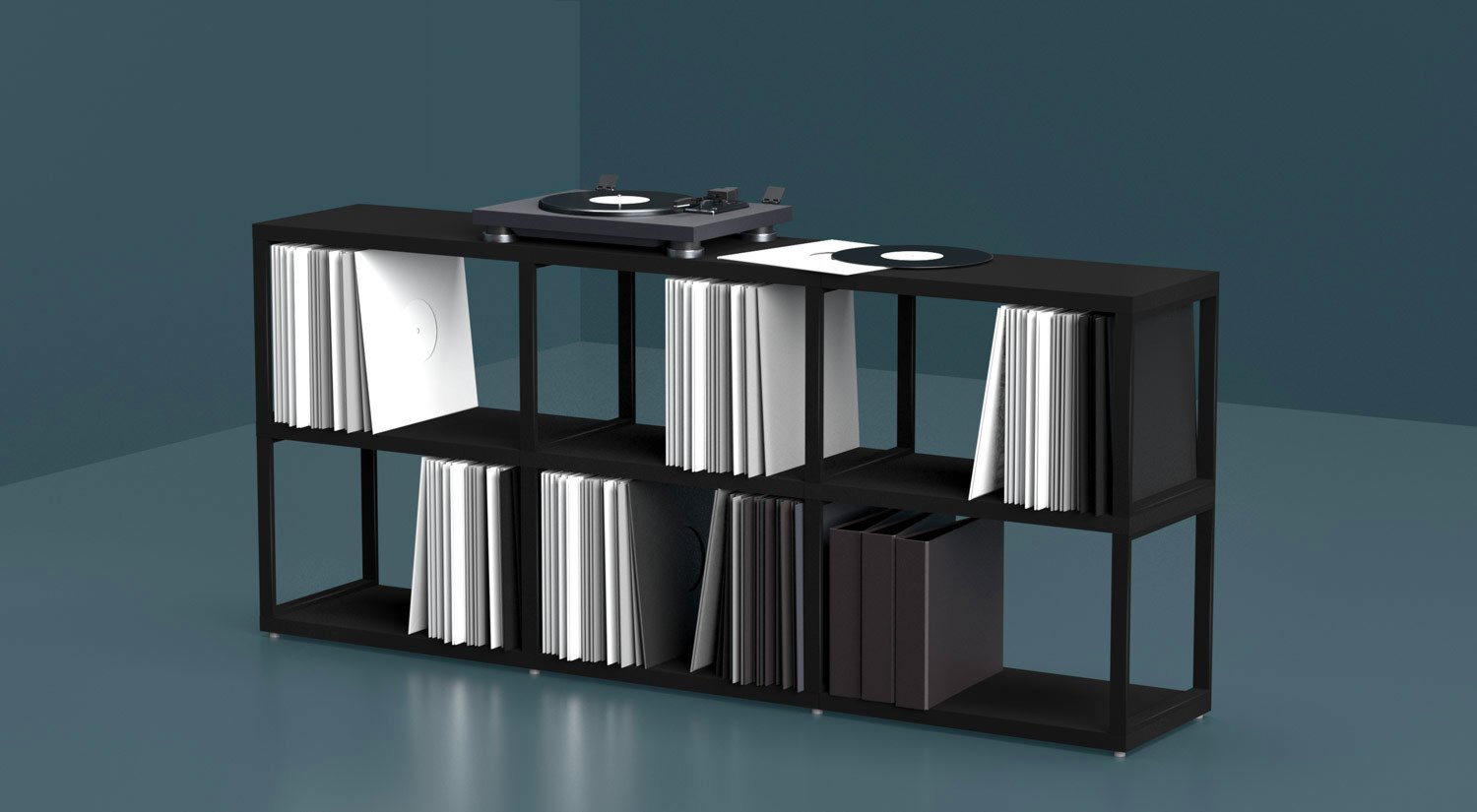 HiCOZZIE Wandregal Für Schallplatten - CD & Vinyl Aufbewahrung Schwarz