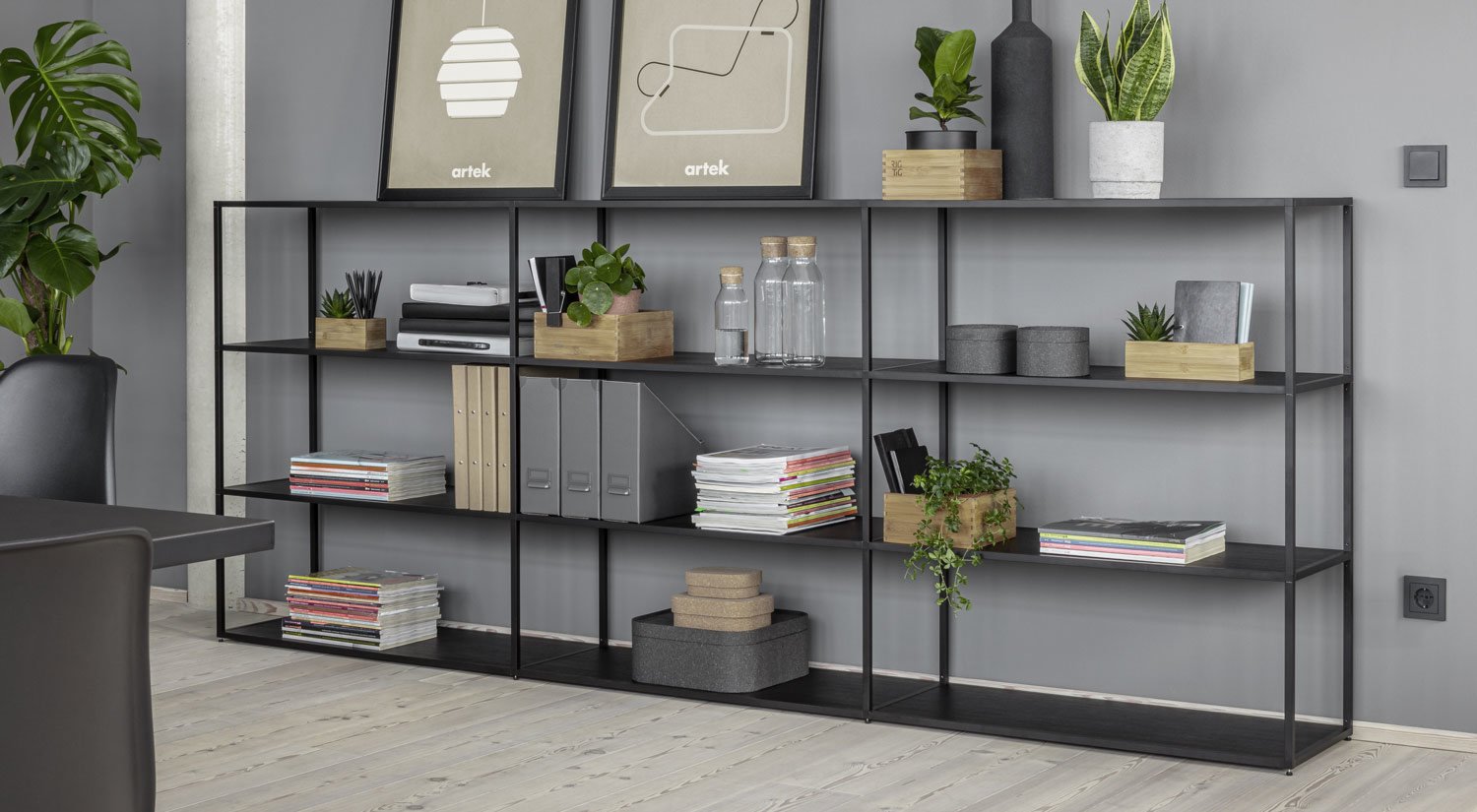 Black Metal Shelf Industrial Shelving REGALRAUM